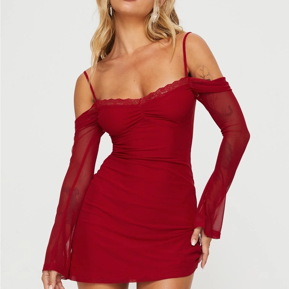 Princess Polly Red Off-Shoulder Dress